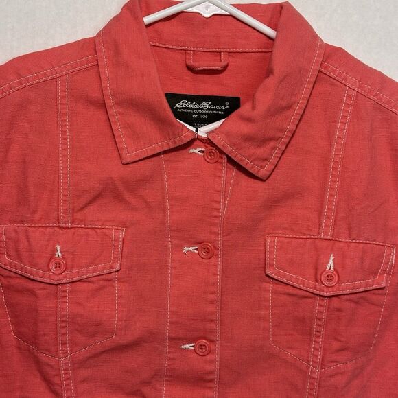 Eddie Bauer Denim‎ Jacket Size Large Women’s Pink - Picture 2 of 6